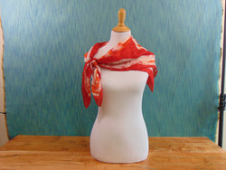 Red and Orange Vintage Silk Scarf