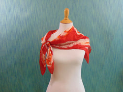 Red and Orange Vintage Silk Scarf