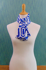 Brilliant Blue and White Scarf